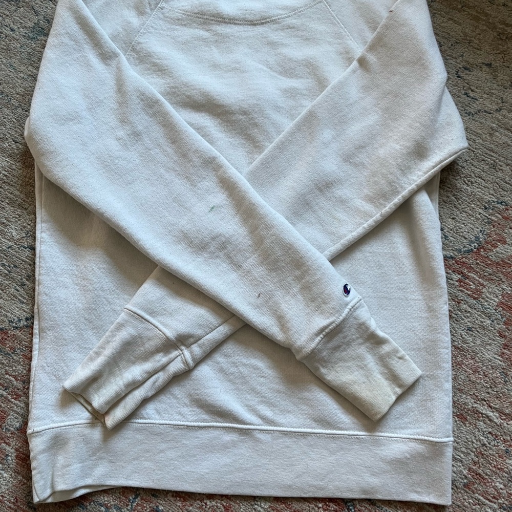 Champion White Crewneck Sweater Soft Knit Casual